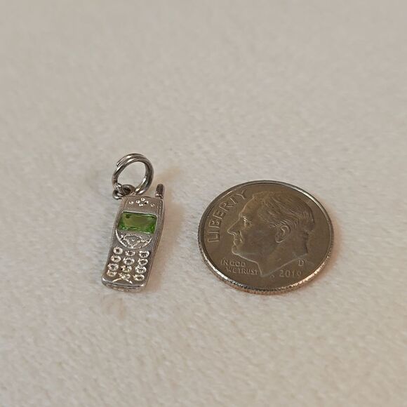 Sterling Silver Retro Cellphone Charm - Picture 2 of 4